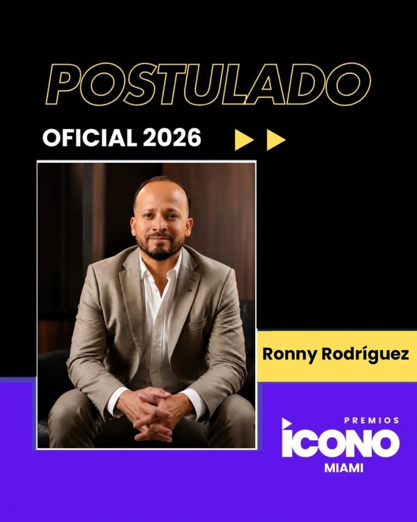 ronny rodríguez, postulado oficial a los premios Ícono miami 2026